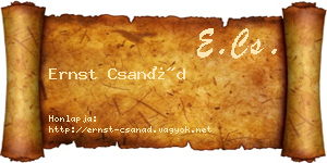 Ernst Csanád névjegykártya