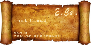 Ernst Csanád névjegykártya